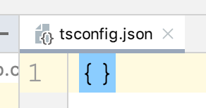 Empty 'tsconfig.json' file.