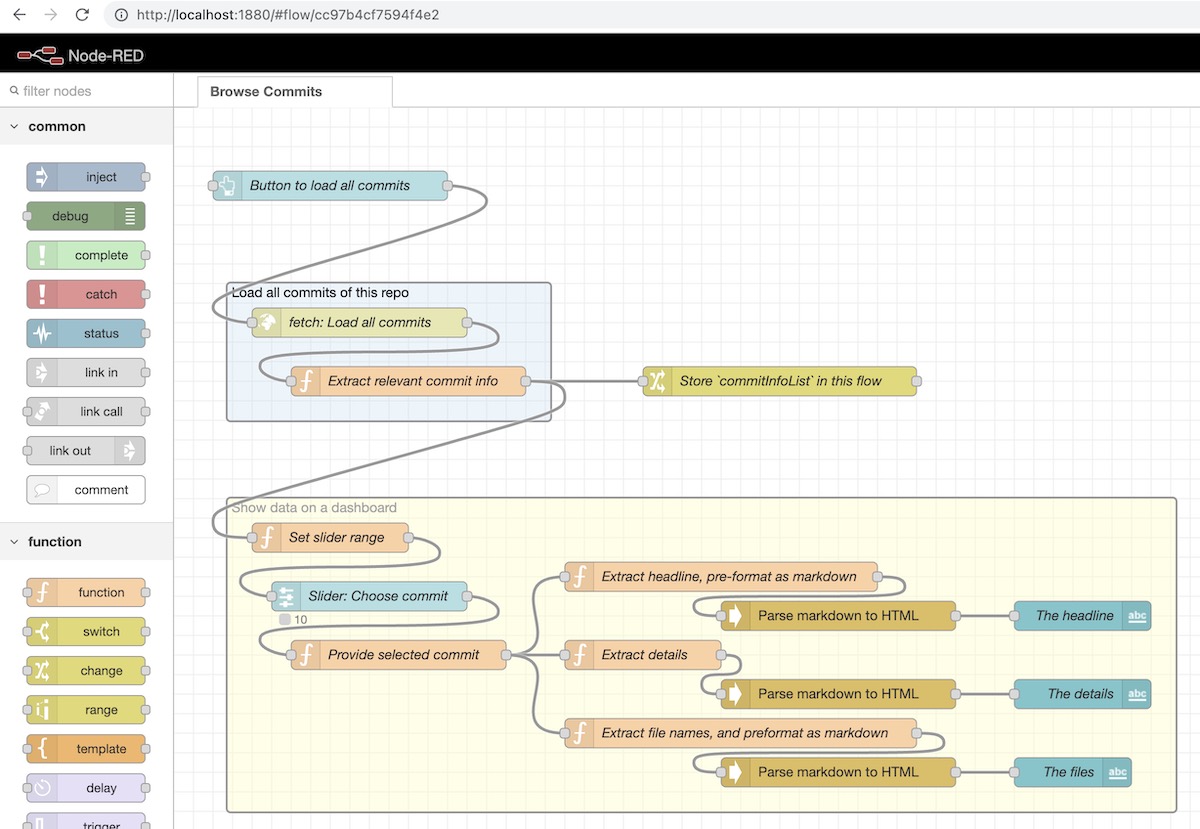 Commit browser flow